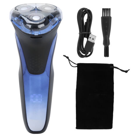 Surker Tondeuse Électrique Homme - Rasoir Rotatif 3 Têtes, Imperméable, Affichage LED, Usage Sec/Mou