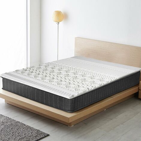 Surmatelas 10 zones en mousse à mémoire de forme 4 cm – Dimensions 90x200 cm – Soutien mi-ferme, accueil moelleux, anti-acariens – Sofareva