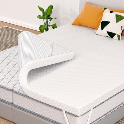 Surmatelas 120 x 200 cm, 7,5 cm Hauteur, Gel surmatelas memoire de Forme, surmatelas rafraîchissant Respirant, Ergonomique Soutien, avec Housse Amovible et Lavable- 120 x 200 cm