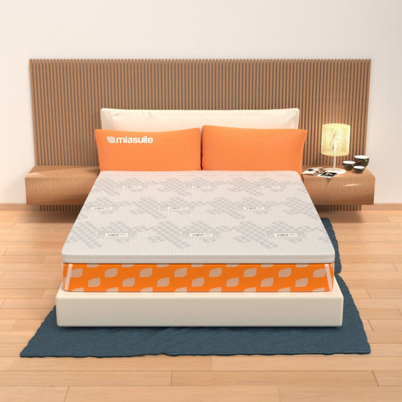 Surmatelas 180x200 Mousse à Mémoire - Hauteur 5 cm, déhoussable Dry Amicor