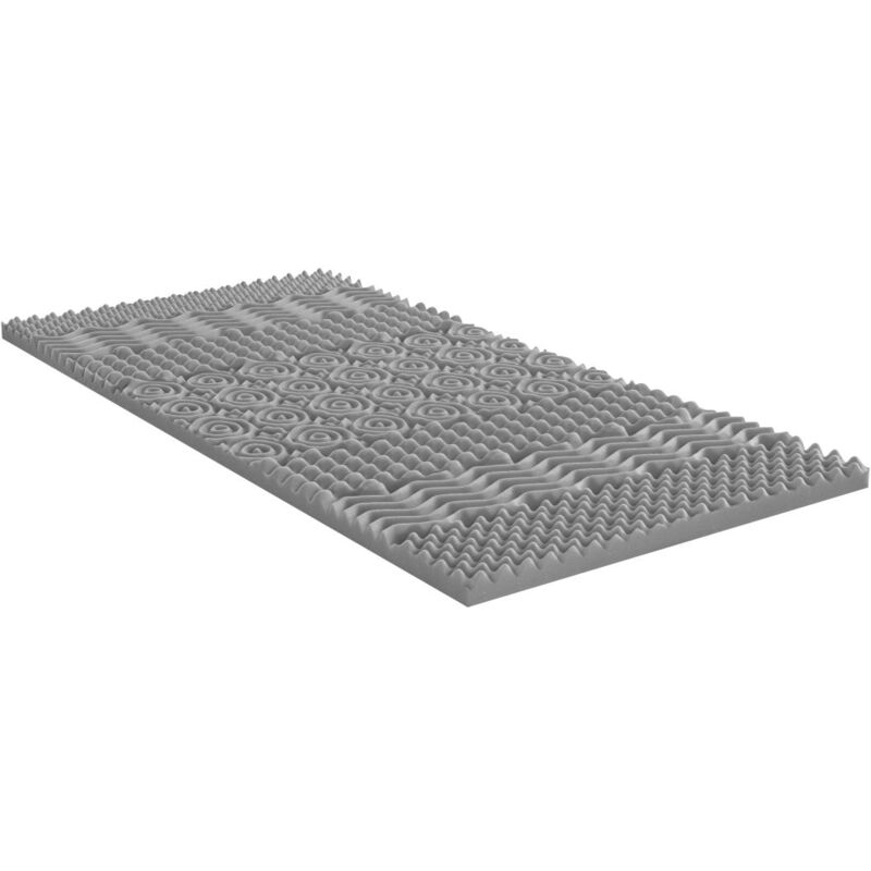 Surmatelas 140 x 190 cm mémoire de forme 7 zones purifiant au charbon ép.5cm - nisida de naturea