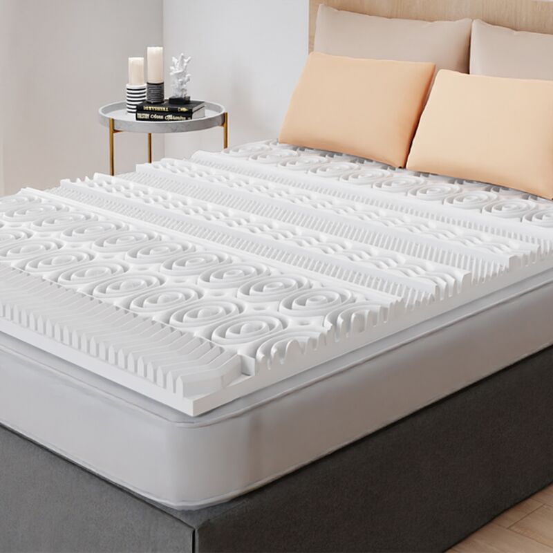 Surmatelas 140 x 190 cm Mousse à Memoire de Forme Haute Densité - Sur-Matelas Double - 13 Zones de Soutien - pour Matelas, Clic Clac, BZ - Entreprise