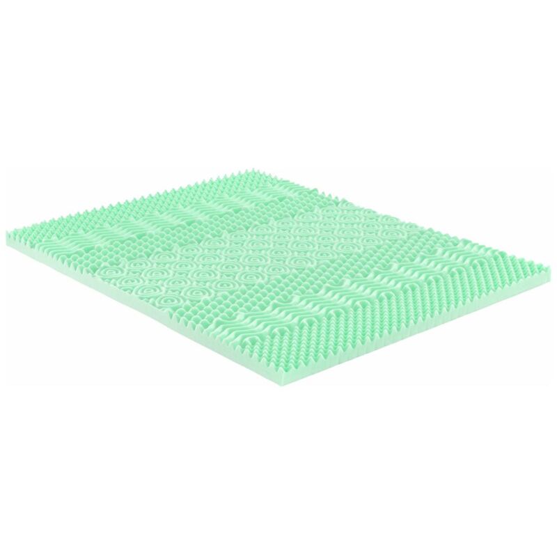 Surmatelas 160 x 200 cm mémoire de forme 7 zones aux extraits de thé vert ép.5cm - lesini de naturea