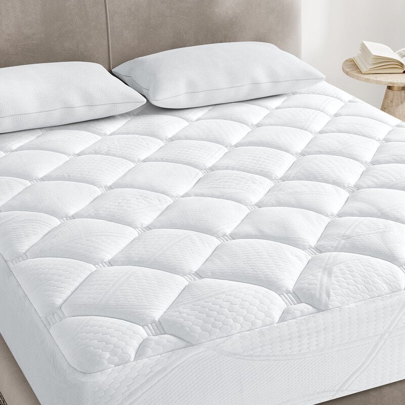 Surmatelas 160x200 cm Inre Confort Optimal - Moelleux, Anti-acarien, Respirant - Double Face - pour Matelas 2 Places - Lavable