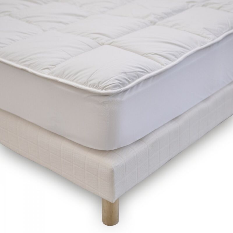 Bleu Calin - Surmatelas Sentation Duvet - Confort Moelleux - Enveloppe 100% coton - 140x190 cm