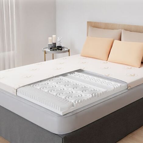 CASABEL Surmatelas 180 x 200 à Memoire de Forme + Housse en Bambou PurSens - 13 Zones de Soutien - pour Matelas, Clic Clac, BZ