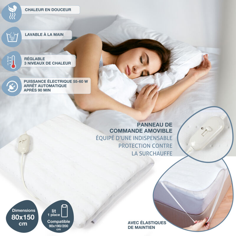 SENSLY Surmatelas Chauffant 150x80cm