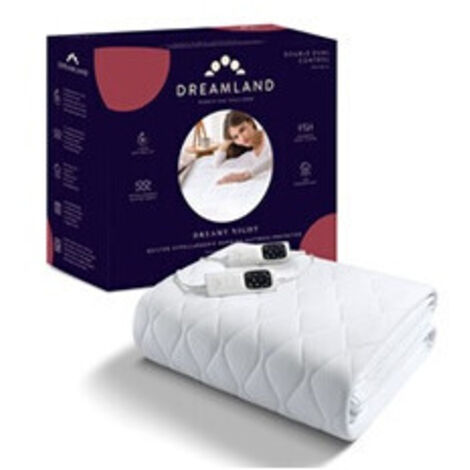 Surmatelas chauffant Dreamland Dreamy Night Double 195 x 165 cm Blanc 2x150 W Intelliheat