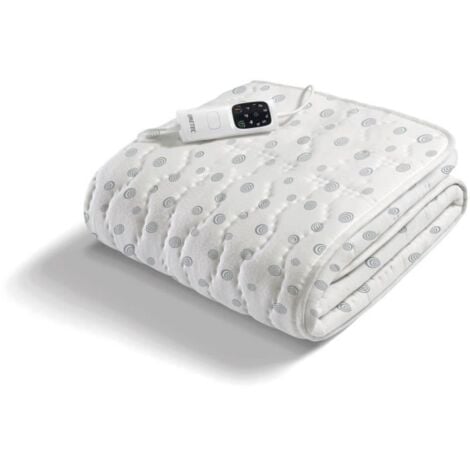 Surmatelas Chauffant - Imetec - 1 Place Adapto, 150x80cm - 6 Températures - 100% Coton Chauffage Rapide - Température Constant