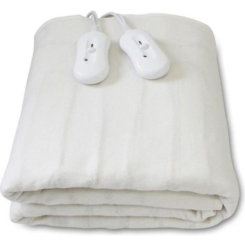 Surmatelas Chauffant - LEOGREEN - Double 160x140 cm - 2x60W - 3 Réglages de Température - Blanc