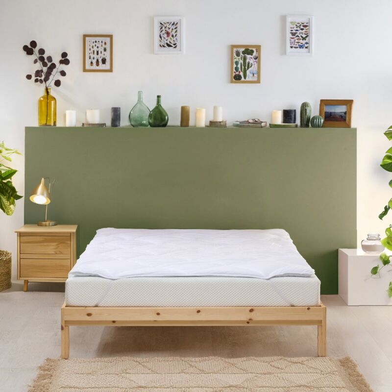 Bleu Calin - Surmatelas Confort Anti-acariens - Moelleux - Traitement naturel - 160x200 cm