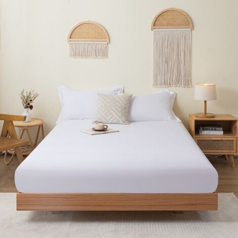 Surmatelas Couvre-lit de couleur unie, simple et confortable, doux pour la peau, avec protection anti-poussière Literie(200cmx220cm)