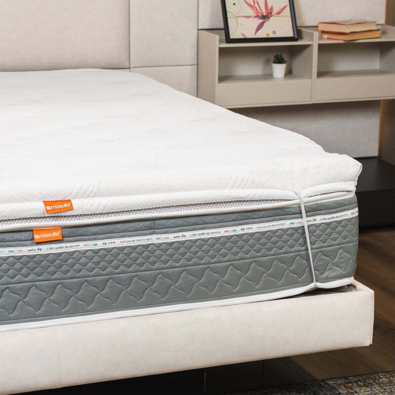 Surmatelas 140x200 en mousse à mémoire de forme - hauteur 7 cm, à portance différenciée, déhoussable One H7