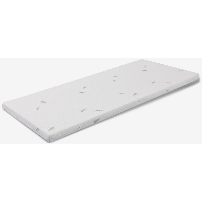 Surmatelas 140x190 en MemoryFoam - haut de 8 cm, déhoussable, tissu AloeVera Topper H8