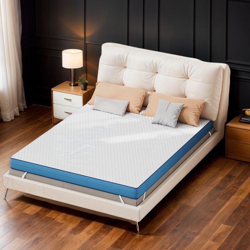 Surmatelas 160x200 cm, Épaisseur 7.5 cm - Oeko-Tex® - H2/H3 Mousse à Mémoire de Forme Haute Densité - Housse Bambou Lavable - Confort Respirant &