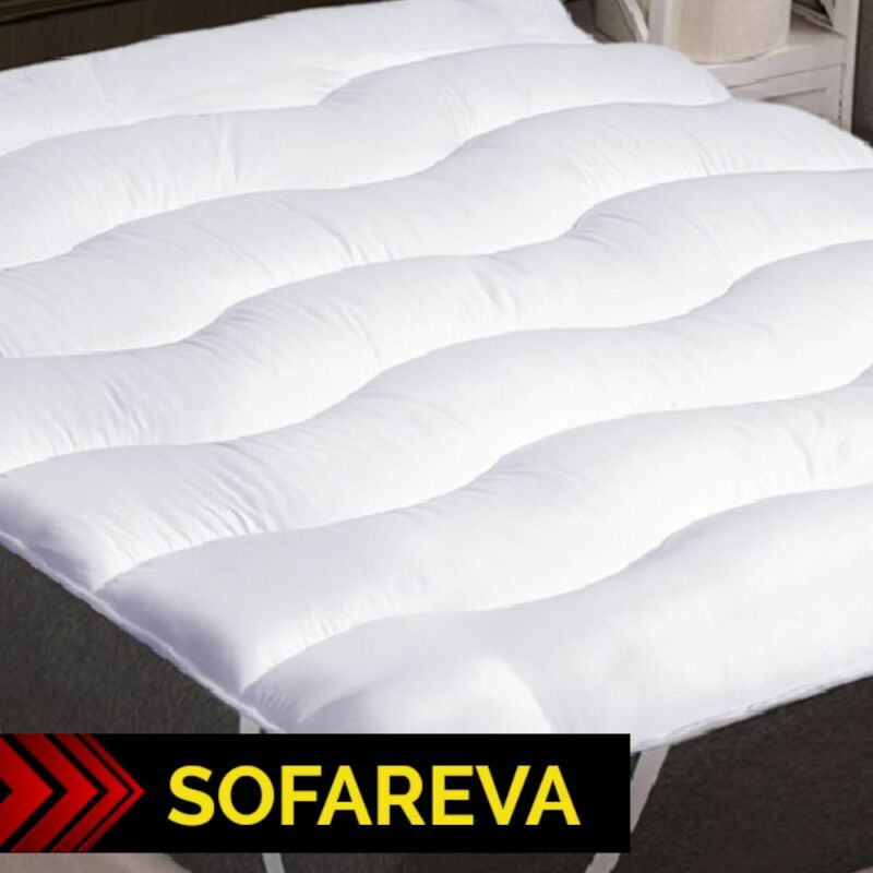 Surmatelas Glory Cloud Blanc 140x190cm Sangle de maintien Epaisseur 5cm Moelleux et epais Confort cocooning - blanc