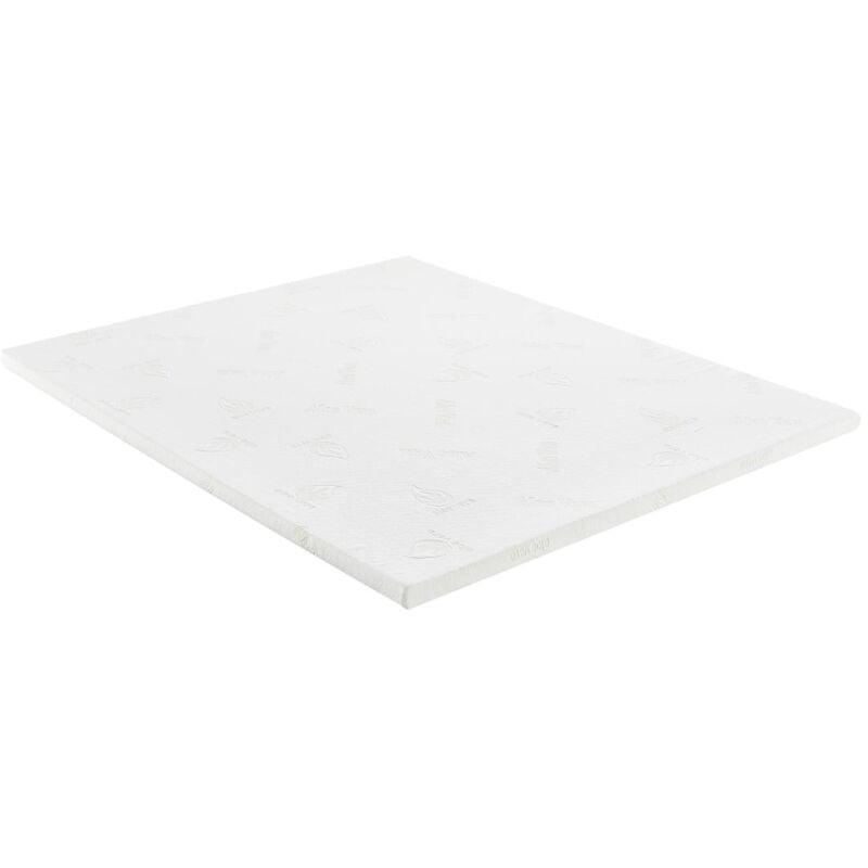Surmatelas 160 x 200 cm luxe mémoire de forme coutil aloe vera ép.5cm - laceto de naturea