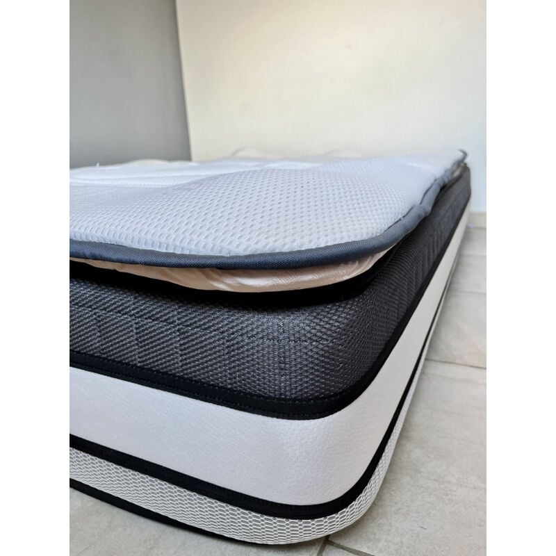 Surmatelas memoire +4 - Mémoire de forme - 2 personnes - 200 x 140 cm .