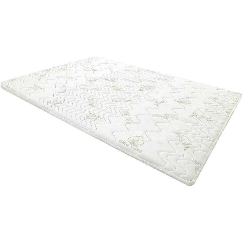 NATUREA - Surmatelas mémoire de forme ALOE VERA de  1, 180x200 cm, Blanc