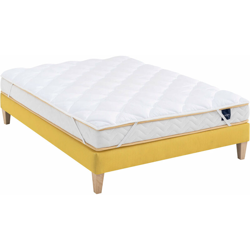 Surmatelas ouate 600g/m² S25 140x200 - Blanc - Someo