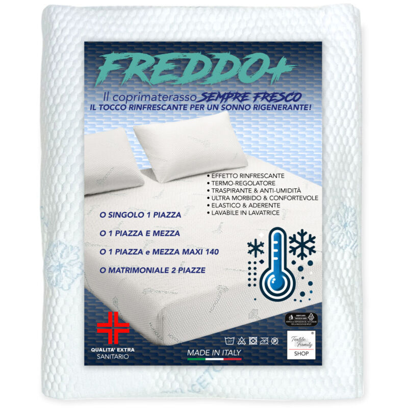Tex Family – Surmatelas rafraîchissant 1 place – Technologie Ice-touch – Régulateur de température – Respirant et anti-humidité – Confort optimal