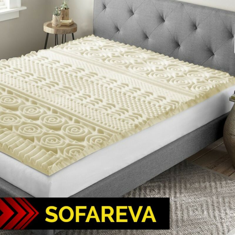 SOFAREVA Surmatelas United 140x200 cm 13 zones de confort Memoire de forme Alignement des vert&egrave;bres