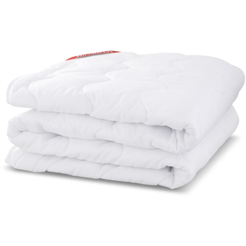 Surmatelas/protège-matelas matelassé en fils premium 200x220cm blanc