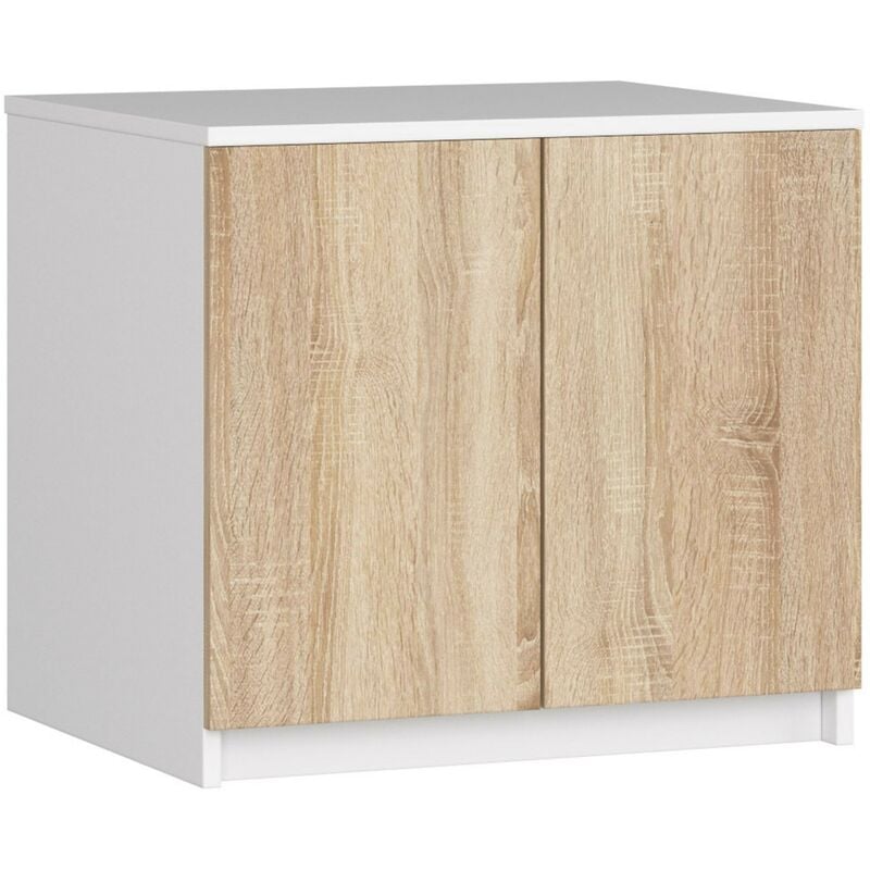 Surmeuble pour armoire Akord S60 Blanc 60 cm 2 portes façade Chêne Sonoma 2 étagères 60x51x55 cm