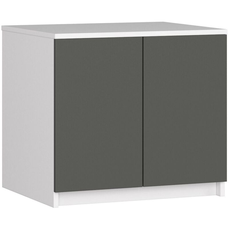 Surmeuble pour armoire Akord S60 Blanc 60 cm 2 portes façade Gris Graphite 2 étagères 60x51x55 cm