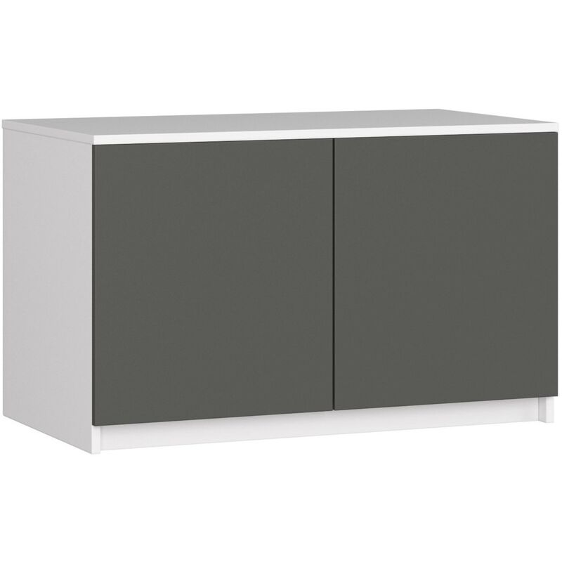 Surmeuble pour armoire Akord S90 Blanc 90 cm 2 portes façade Gris Graphite 2 étagères 90x51x55 cm