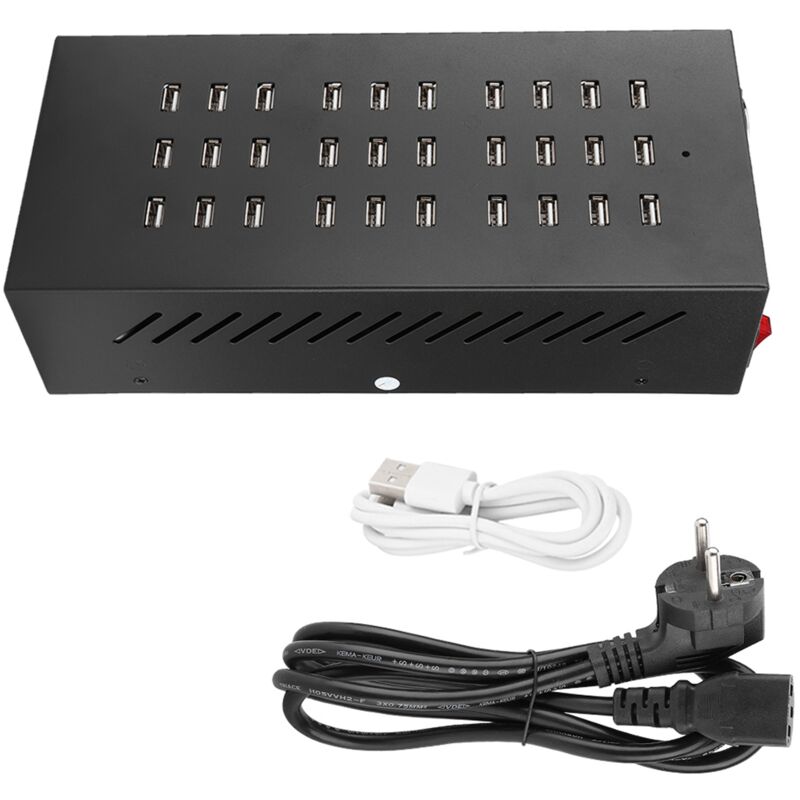 Surpoids) Chargeur rapide haute puissance GDC306 Hub usb 30 ports (port unique 2A) (noir) (220 v)
