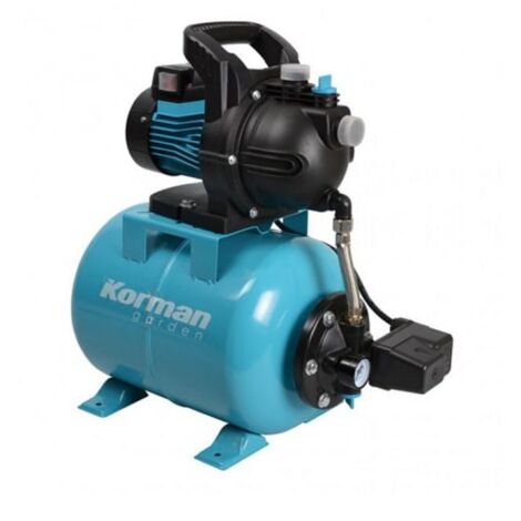 Surpresseur 800W 20L – Pression max 4 bar – Débit 3600 L/h – Moteur auto-amorçant pour irrigation et plomberie – Korman