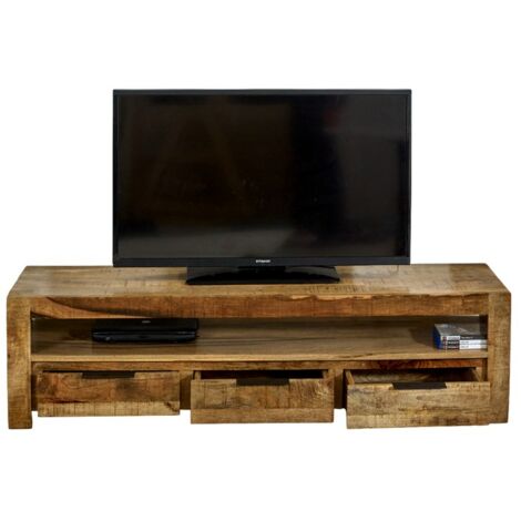 Surrey Large TV with 3 Drawers - Solid Mango Wood - L40 x W150 x H40 cm
