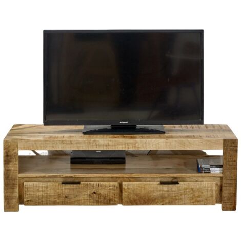 Surrey TV Stand with 2 Drawers - Solid Mango Wood - L40 x W130 x H40 cm