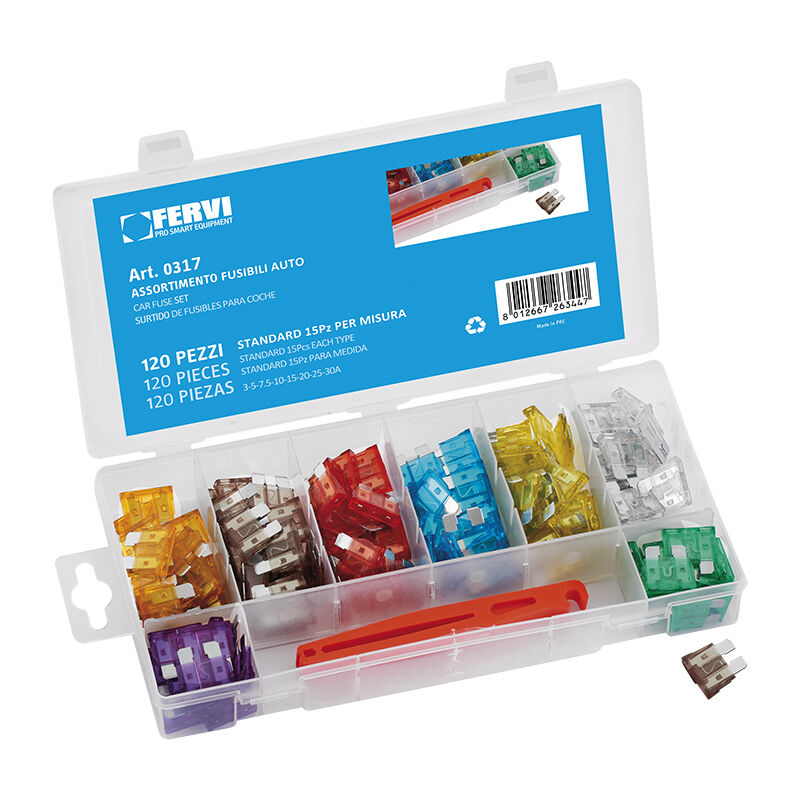 

SURTIDE DE 120 FUSIBLE FUSE COCHE MOTO AUTO 0317 - Fervi