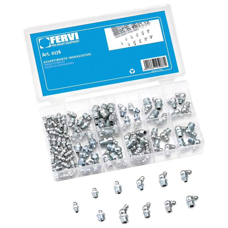

SURTIDO DE 110 ENGRASADORES M6 M8 M10 0176 - Fervi