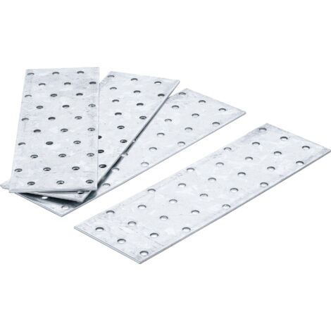 Surtido de chapas perforadas de acero  200 x 60 x 2 mm  4 piezas