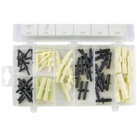 Surtido de conectores para mangueras de vacio, mangueras de combustible y mangueras de agua 4 mm a 10 mm, 65 piezas
