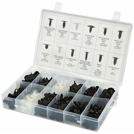 SURTIDO DE GRAPAS,CLIPS, TAPONES PARA CARROCERIA UNIVERSALES 340 PIEZAS