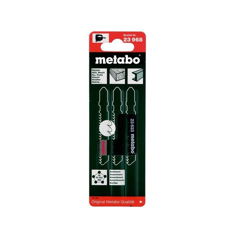 

623968000 Blister de 3 hojas de sierra de calar Madera y Metal HCS 51 - 74 mm - Metabo