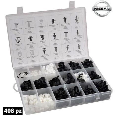 SURTIDO GRAPAS, CLIPS, TAPONES PARA CARROCERIA NISSAN 408 PIEZAS