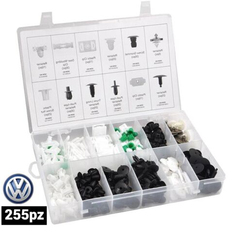 SURTIDO GRAPAS, CLIPS Y TAPONES PARA CARROCERIA VOLKSWAGEN (VW) 255 PIEZAS