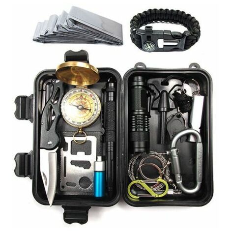 Survival Gear Kits Utdoor Emergency Kit Emergency Gear Kit für Camping, Wandern, Abenteuer, Ausrüstung, Werkzeug, Geschenke für Männer, Papa, Ehemann..