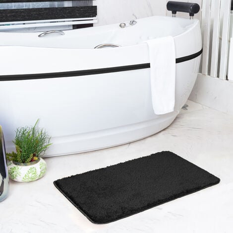 Seavish Alfombra de baño curvada para cabina de ducha esquinera de 18 x 30  pulgadas, alfombra de baño color burdeos, alfombra de baño antideslizante