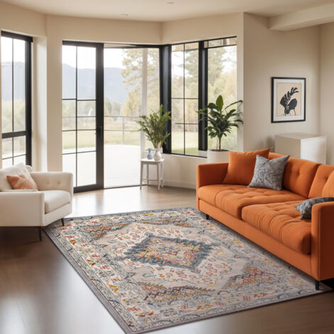 SURYA Perserteppich Kurzflor Wohnzimmer Vintage Orient Braun Mehrfarbig 200 x 275 cm