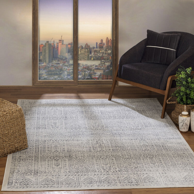 Surya - Tapis Vintage Oriental Gris/Ivoire 160x215 cm