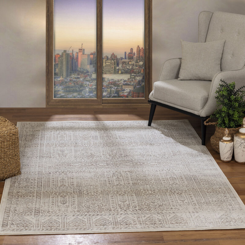 SURYA Tapis Vintage Oriental Brun/Ivoire/Gris 160x215 cm