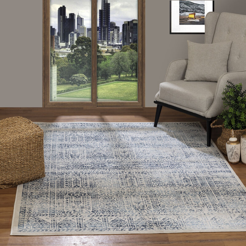 Surya - Tapis Vintage Oriental Bleu/Blanc 200x275 cm