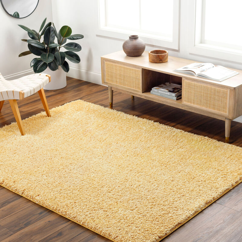 Surya - Tapis Shaggy Uni Jaune 200x275 cm