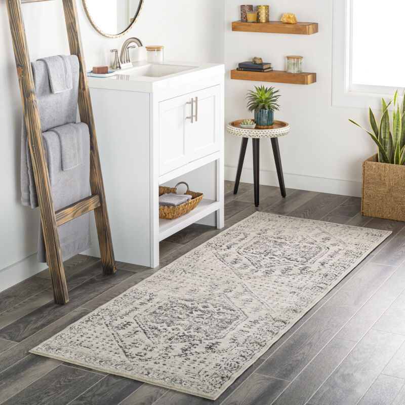 Surya - Tapis de Couloir Vintage Oriental Beige/Gris 80x220 cm